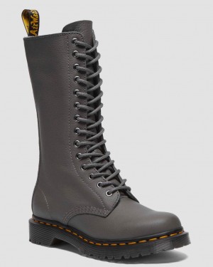 Botas Dr Martens 1B99 Virginia Leather Mid Calf Mujer Gris | 82857034