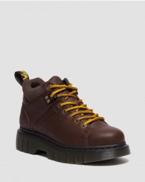 Botas Dr Martens Woodard Grizzly Leather Low Casual Hombre Marrones | 34970837