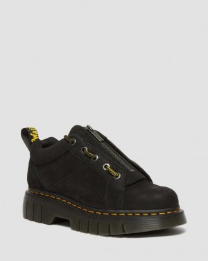 Botas Dr Martens Woodard Tumbled Nubuck Leather Low Casual Hombre Negras | 64693680