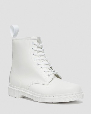 Botas con Cordones Dr Martens 1460 Mono Smooth Leather Hombre Blancas | 42861338