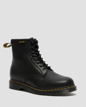 Botas con Cordones Dr Martens 1460 Warmwair Leather Mujer Negras | 30803759
