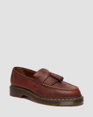 Mocasines Dr Martens Adrian Ambassador Yellow Stitch Leather Hombre Burdeos | 27030092