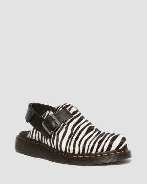 Mulas Dr Martens Jorge II Hair-on Animal Print Slingback Mujer Negras | 40967799