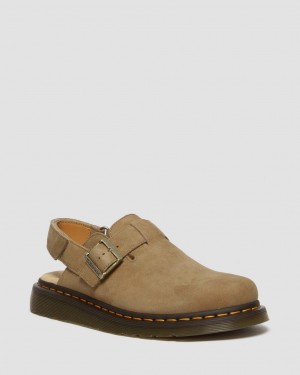 Mulas Dr Martens Jorge II Tumbled Nubuck Leather Slingback Mujer Marrones | 68654883