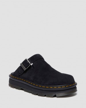 Mulas Dr Martens Zebzag Suede Slingback Platform Mujer Negras | 13990826