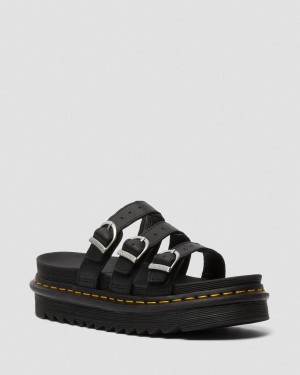 Sandalias Dr Martens Blaire Leather Slide Mujer Negras | 53520910