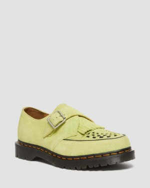 Zapatos Creepers Dr Martens Ramsey Suede Kiltie Buckle Mujer Verde | 99568931