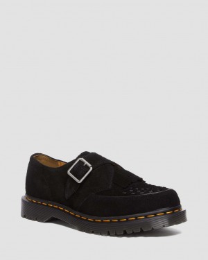 Zapatos Creepers Dr Martens Ramsey Suede Kiltie Buckle Mujer Negras | 74456447