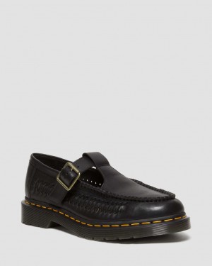 Zapatos Mary Jane Dr Martens Adrian T-Bar Leather Hombre Negras | 99402952