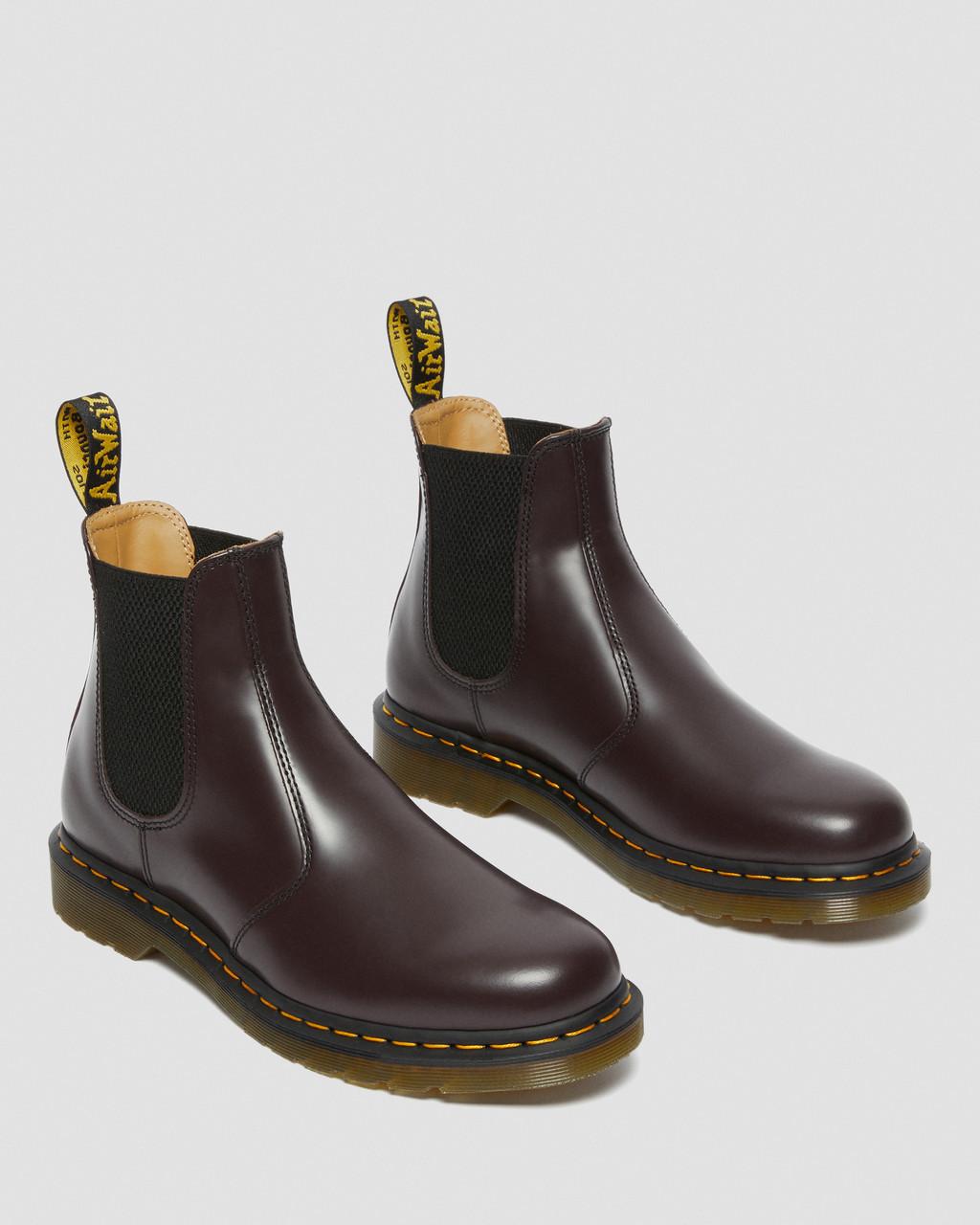 Botas Chelsea Dr Martens 2976 Yellow Stitch Smooth Leather Mujer Burdeos | 35040517