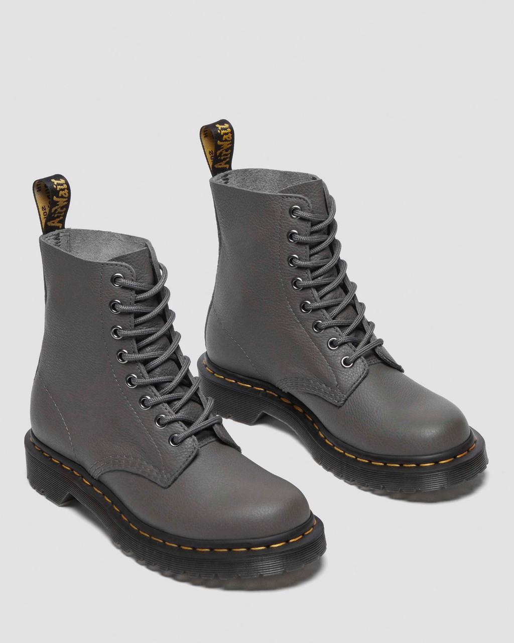 Botas Dr Martens 1460 Virginia Leather Mujer Gris | 74619303