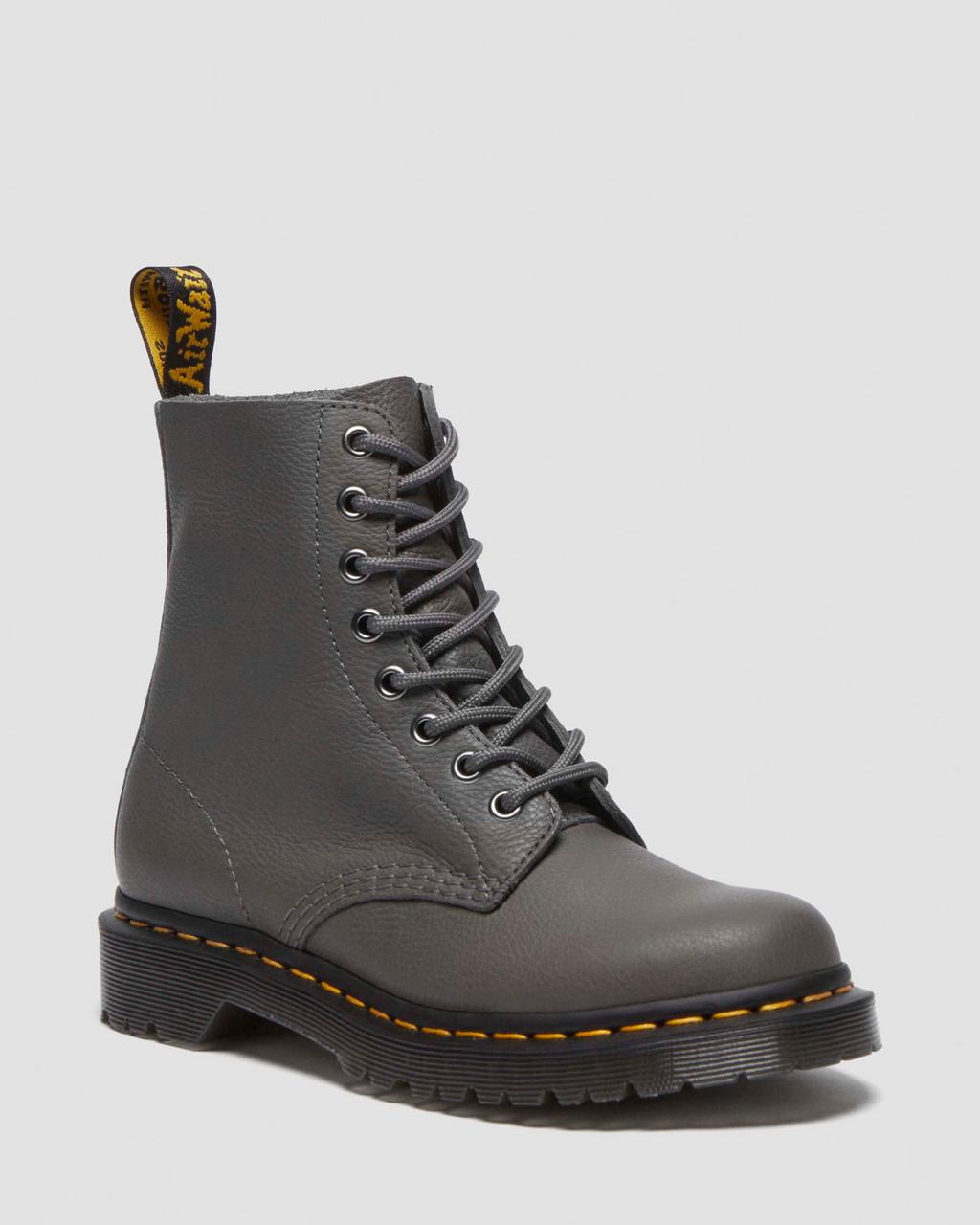 Botas Dr Martens 1460 Virginia Leather Mujer Gris | 74619303