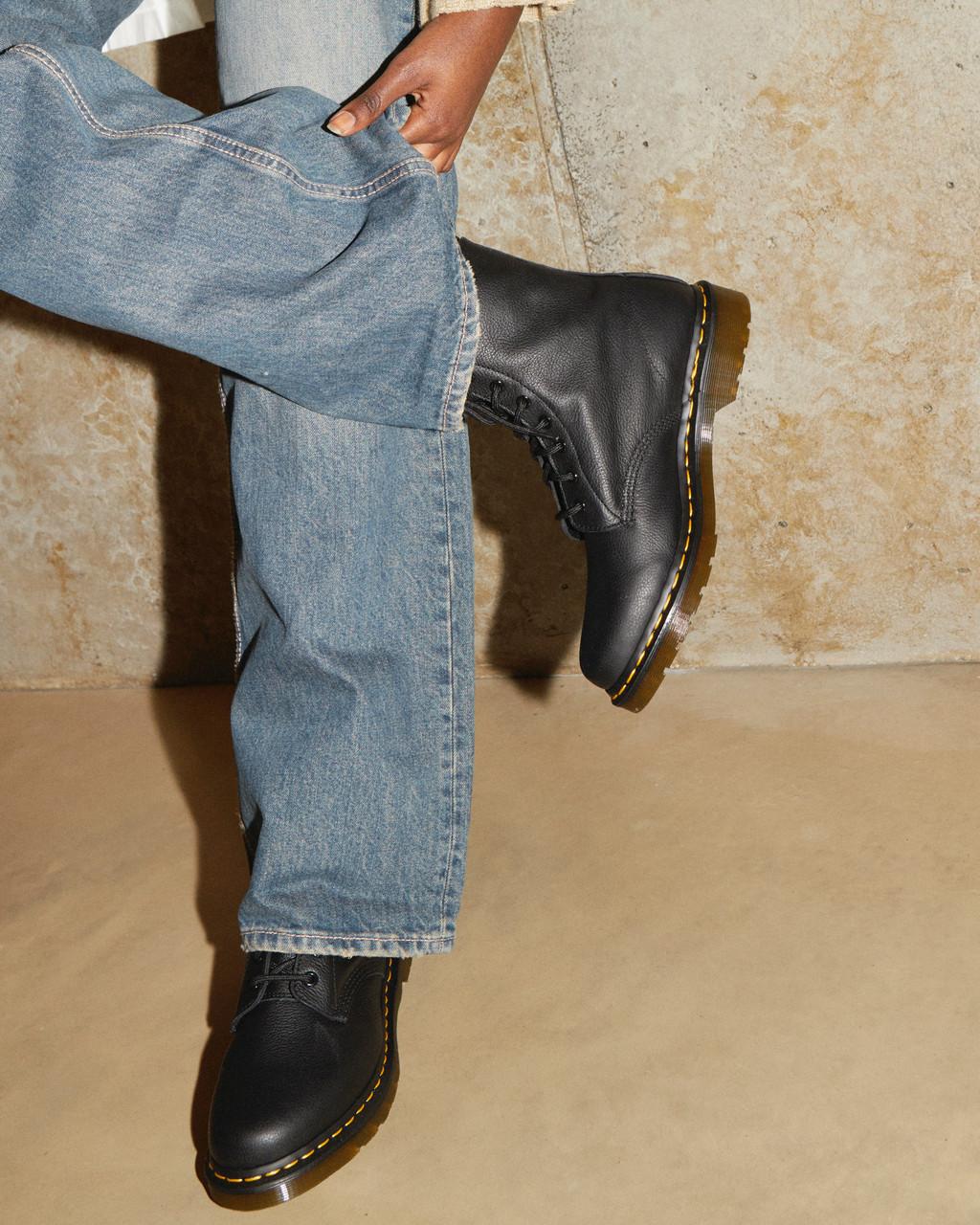 Botas Dr Martens 1460 Virginia Leather Mujer Negras | 33441937