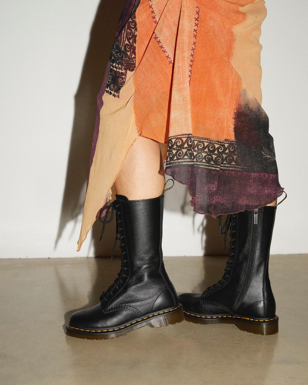 Botas Dr Martens 1B99 Virginia Leather Mid Calf Mujer Negras | 67542157