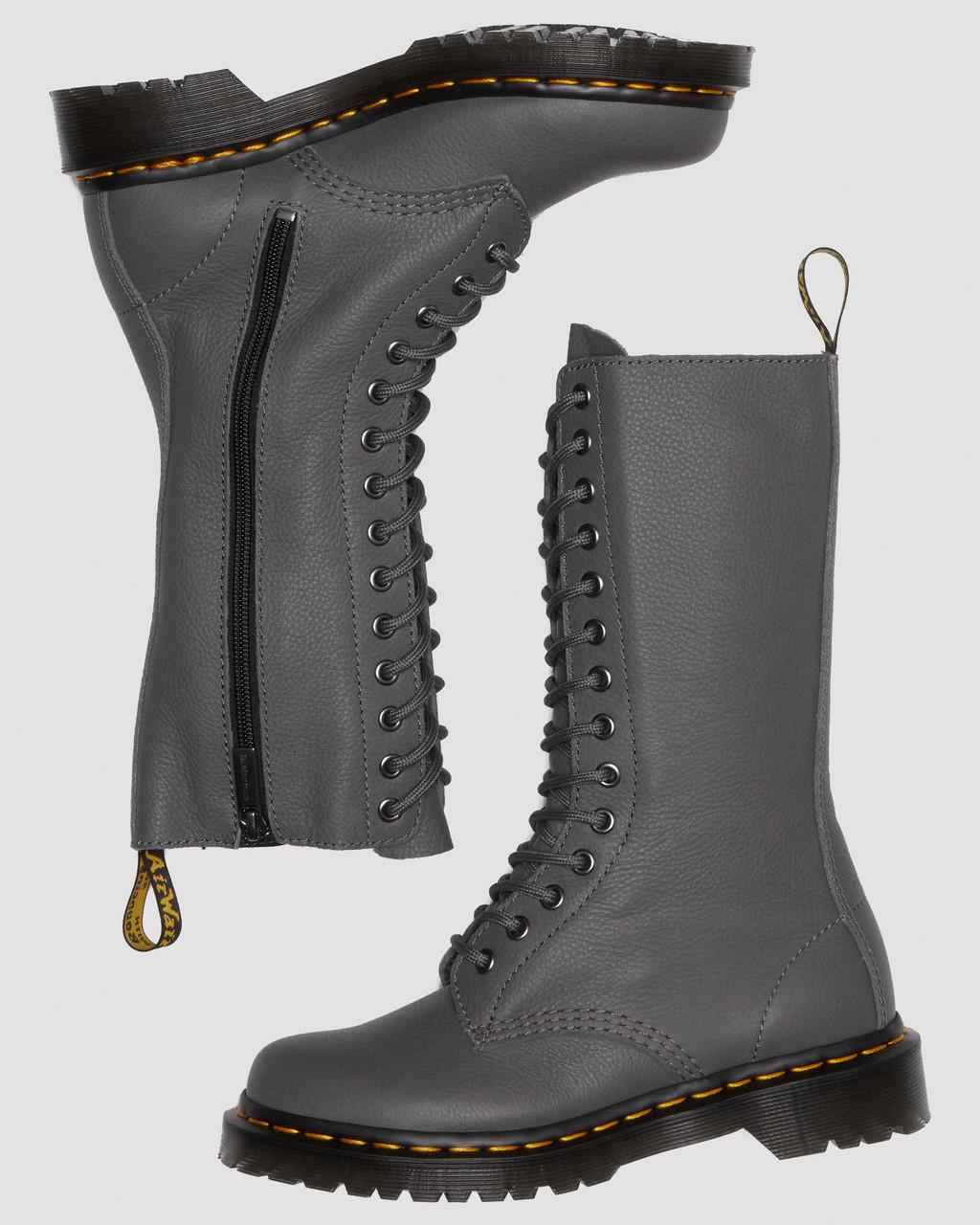 Botas Dr Martens 1B99 Virginia Leather Mid Calf Mujer Gris | 82857034