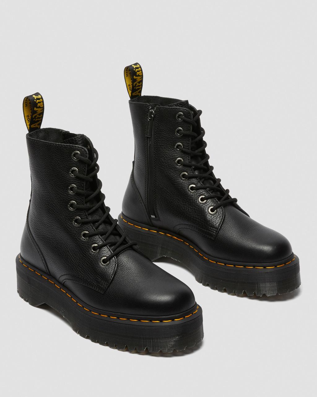 Botas Dr Martens Jadon III Pisa Leather Platforms Mujer Negras | 91439702