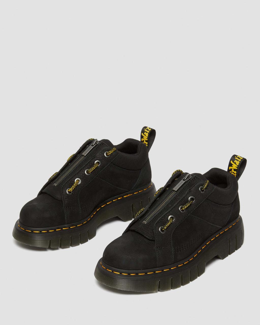Botas Dr Martens Woodard Tumbled Nubuck Leather Low Casual Mujer Negras | 83741416
