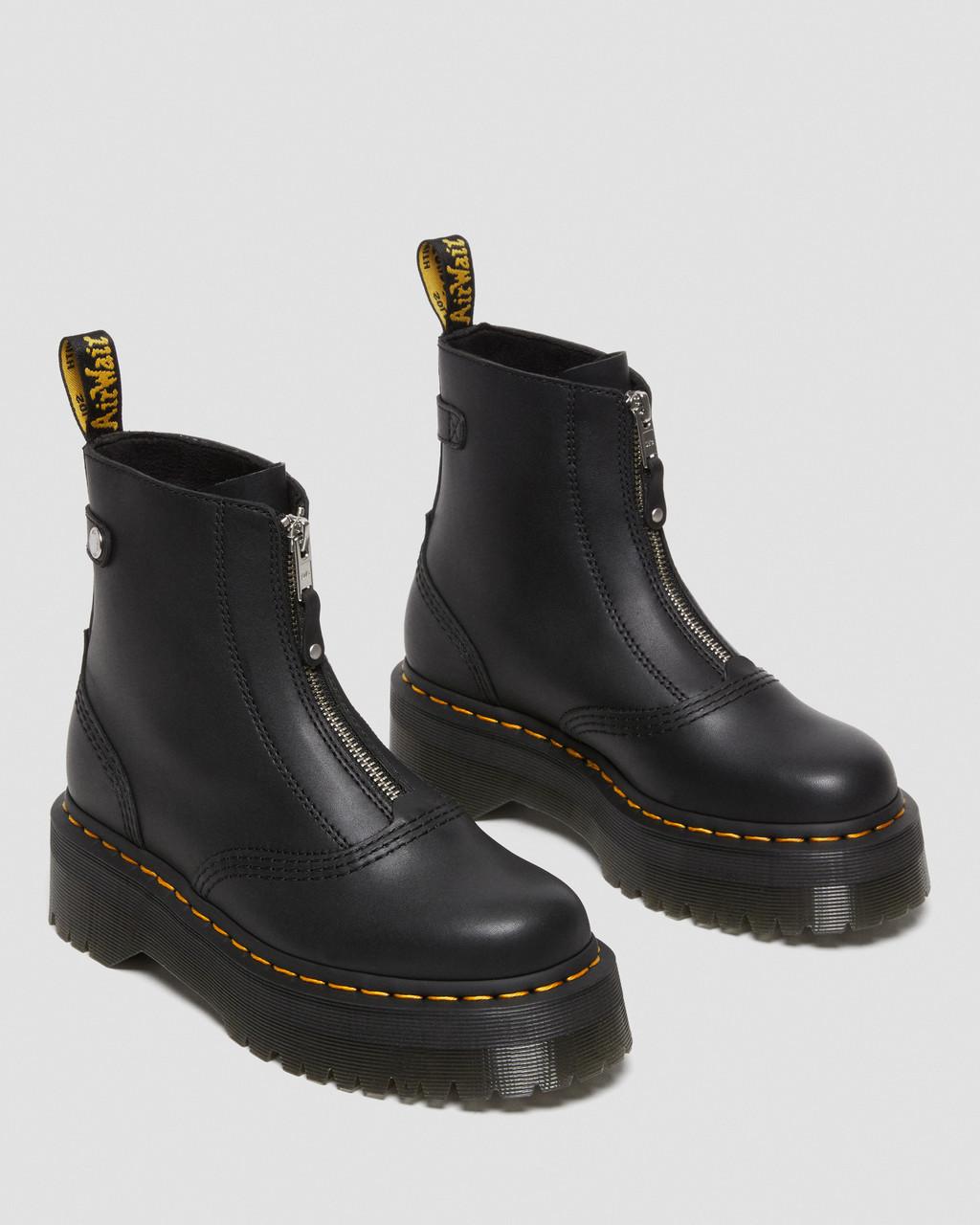 Botas Plataforma Dr Martens Jetta Zipped Sendal Leather Mujer Negras | 17014850
