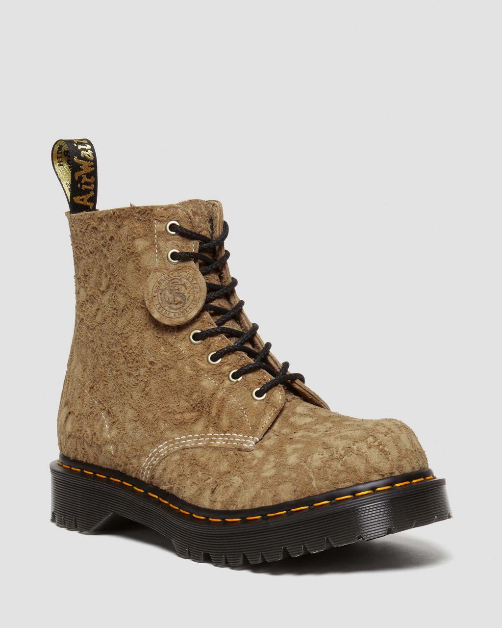 Botas con Cordones Dr Martens 1460 Made in England Emboss Suede Hombre Marrones | 50167555