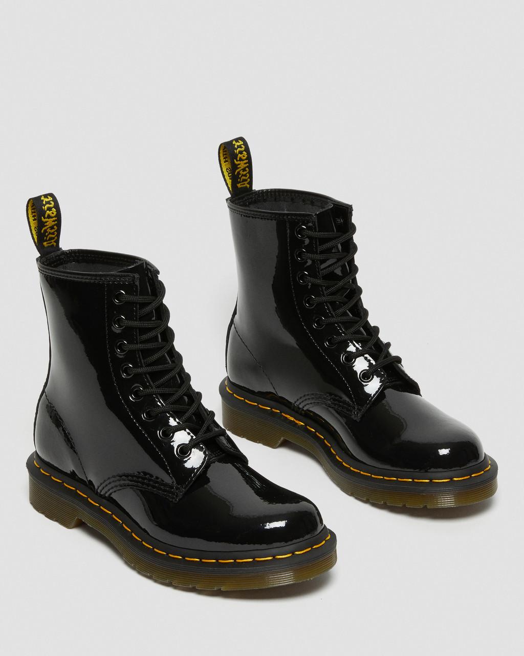 Botas con Cordones Dr Martens 1460 Patent Leather Mujer Negras | 82270034