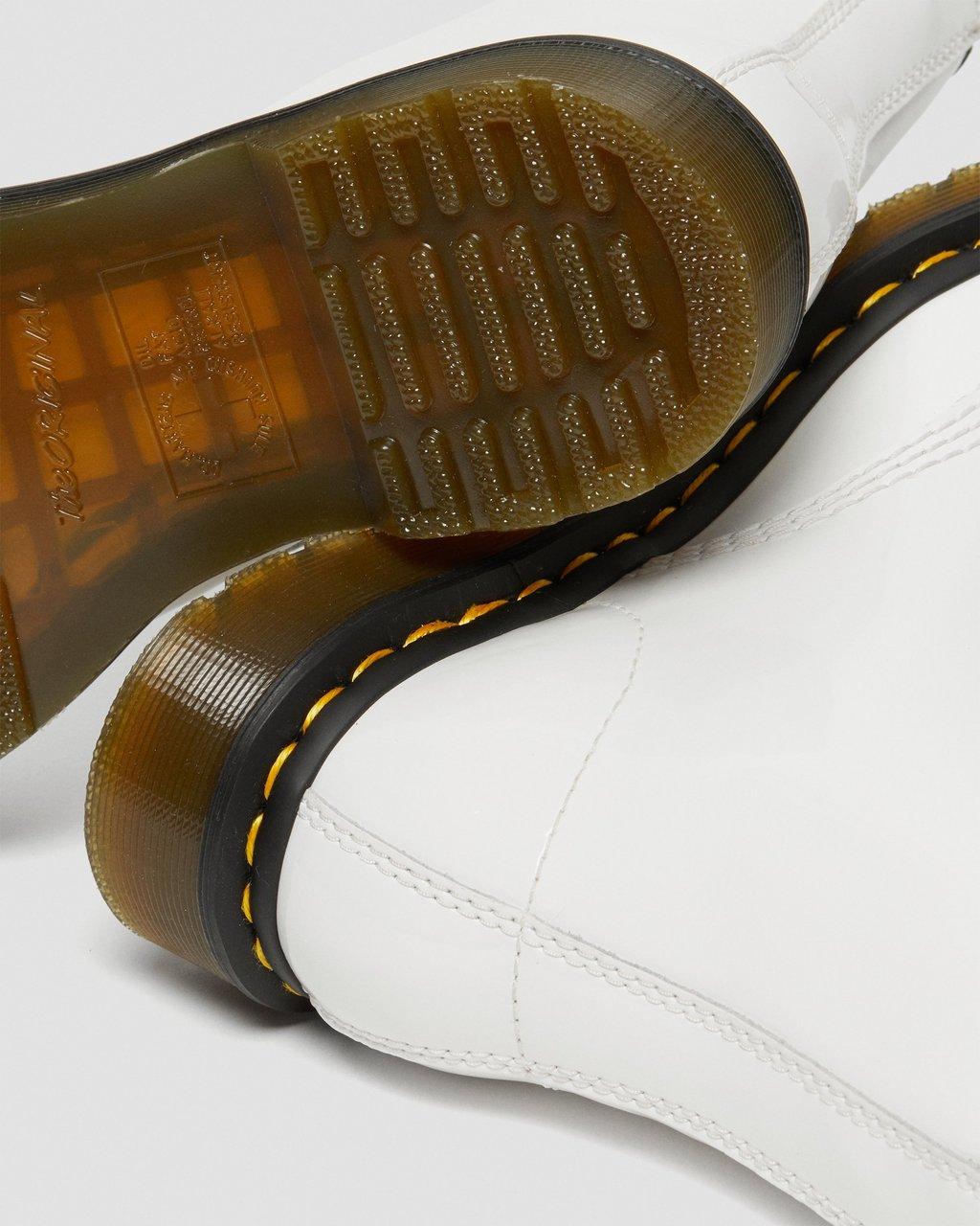 Botas con Cordones Dr Martens 1460 Patent Leather Mujer Blancas | 27277662