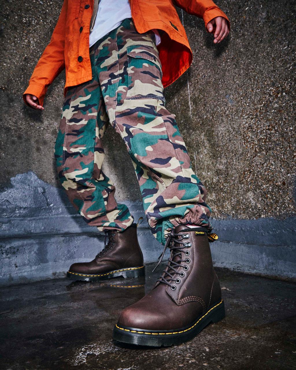 Botas con Cordones Dr Martens 1460 Warmwair Leather Mujer Marrones | 26172706