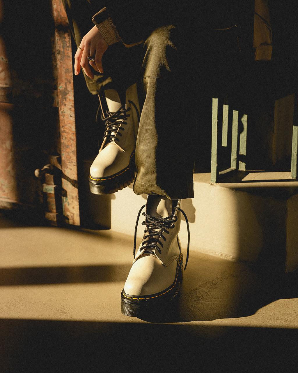 Botines Dr Martens Audrick Nappa Leather Platform Hombre Blancas | 85243339