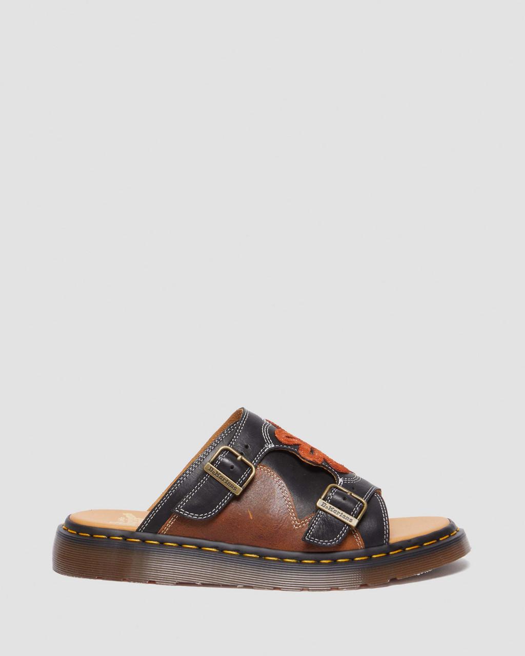 Chanclas Dr Martens Dayne Made in England Leather & Suede Applique Hombre Negras | 31189378