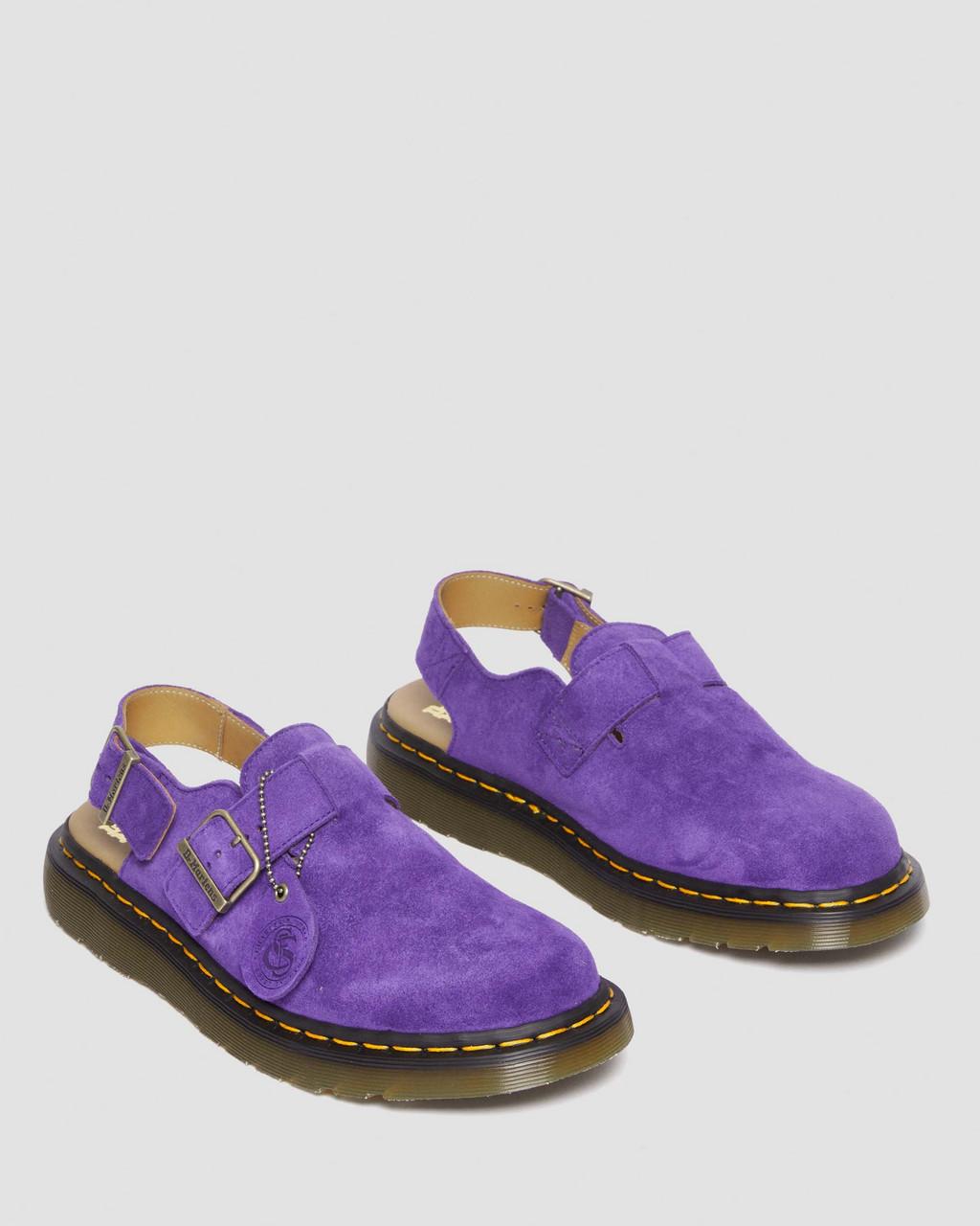 Mulas Dr Martens Jorge Made in England Suede Slingback Mujer Moradas | 90694555