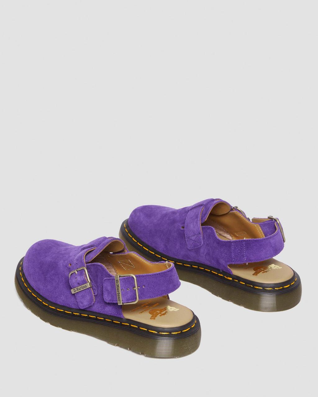Mulas Dr Martens Jorge Made in England Suede Slingback Mujer Moradas | 90694555