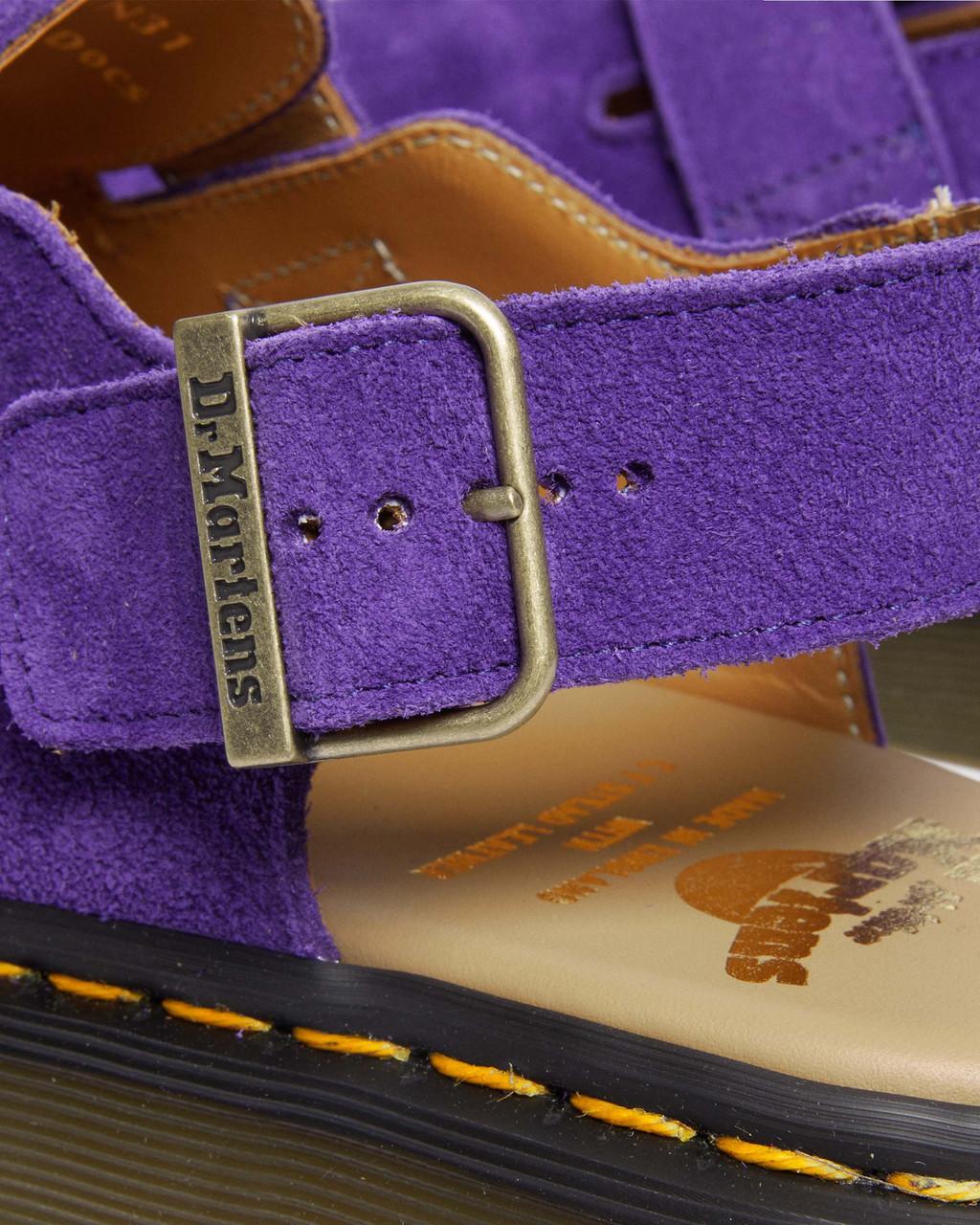 Mulas Dr Martens Jorge Made in England Suede Slingback Mujer Moradas | 90694555