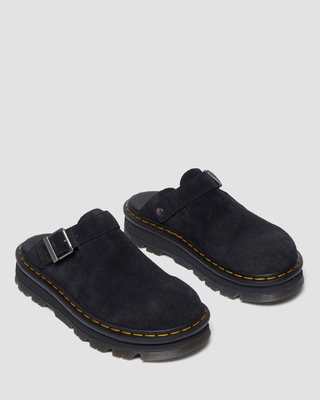 Mulas Dr Martens Zebzag Suede Slingback Platform Mujer Negras | 13990826