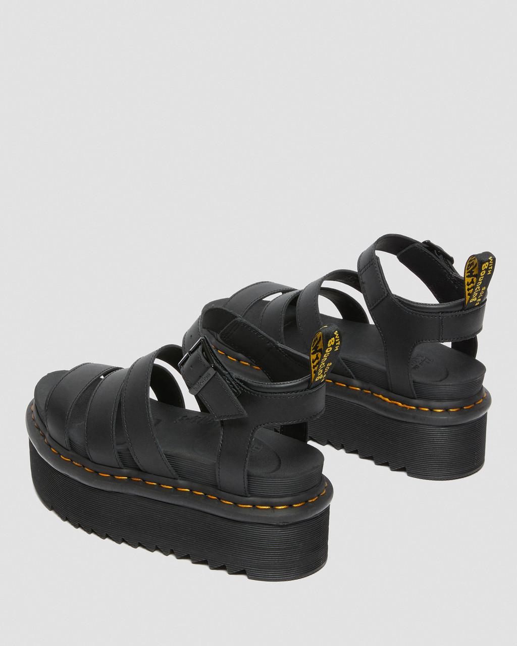 Sandalias Dr Martens Blaire Hydro Leather Platform Strap Mujer Negras | 47340164