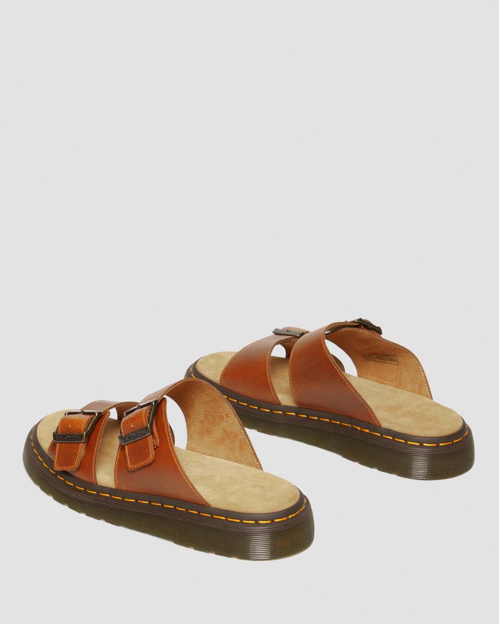 Sandalias Dr Martens Josef Analine Leather Buckle Slide Mujer Marrones | 55278299
