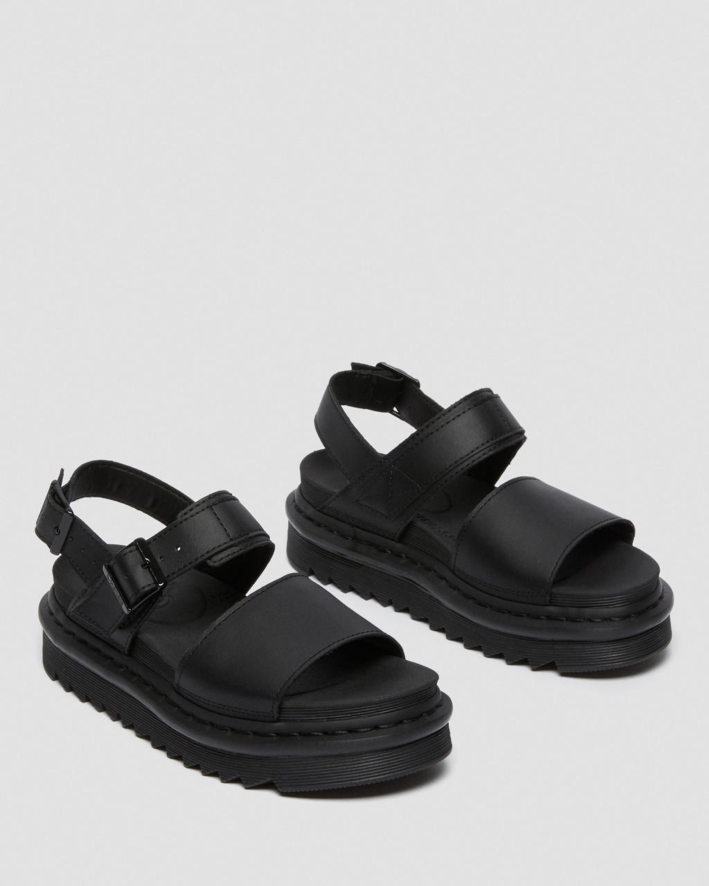 Sandalias Dr Martens Voss Leather Strap Mujer Negras | 30400861
