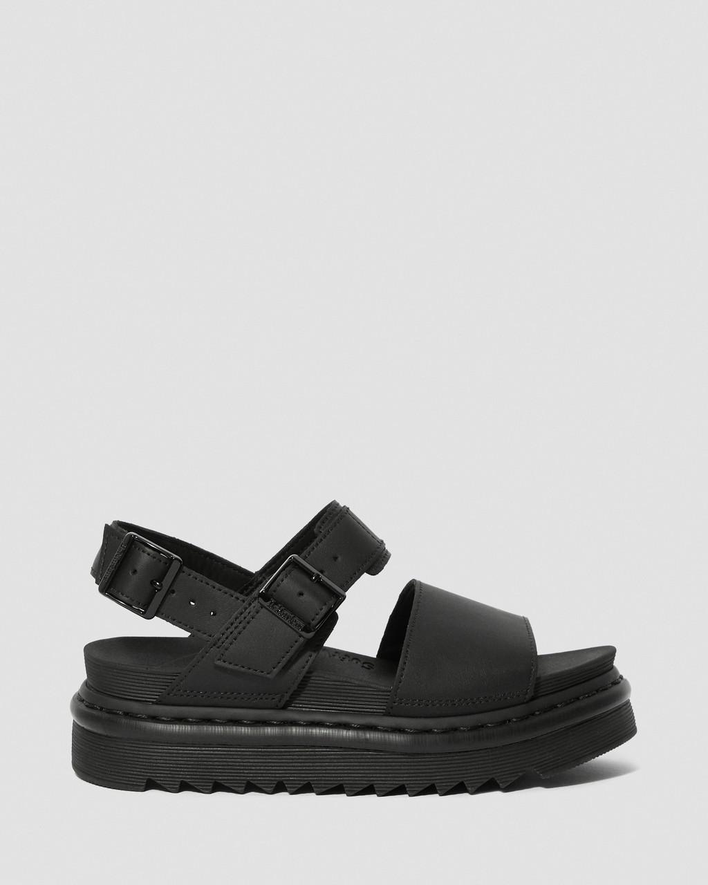 Sandalias Dr Martens Voss Leather Strap Mujer Negras | 30400861