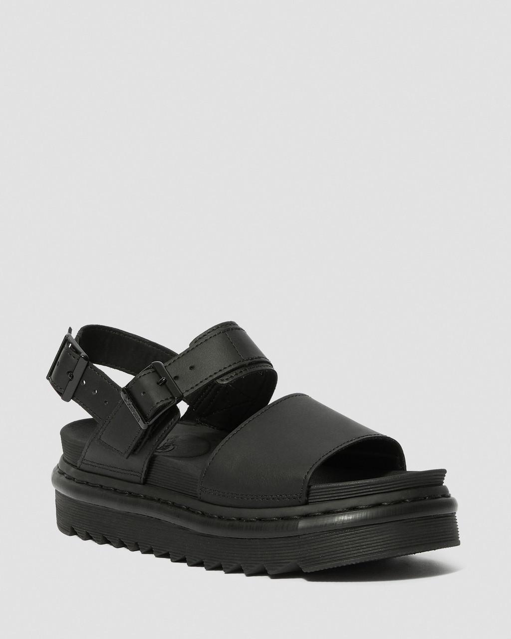 Sandalias Dr Martens Voss Leather Strap Mujer Negras | 30400861