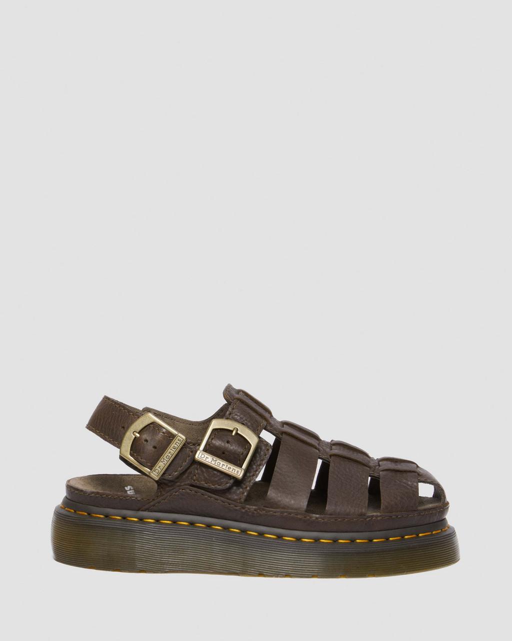 Sandalias Dr Martens Wrenlie Grizzly Leather Fisherman Hombre Marrones | 13228722