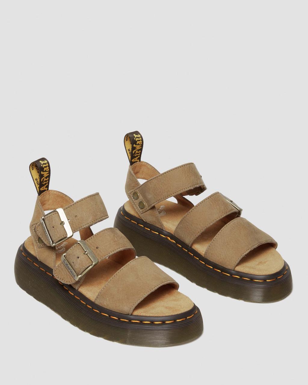 Sandalias Plataforma Dr Martens Gryphon Tumbled Nubuck Leather Mujer Marrones | 32104736