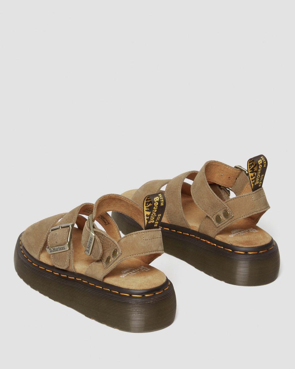 Sandalias Plataforma Dr Martens Gryphon Tumbled Nubuck Leather Mujer Marrones | 32104736
