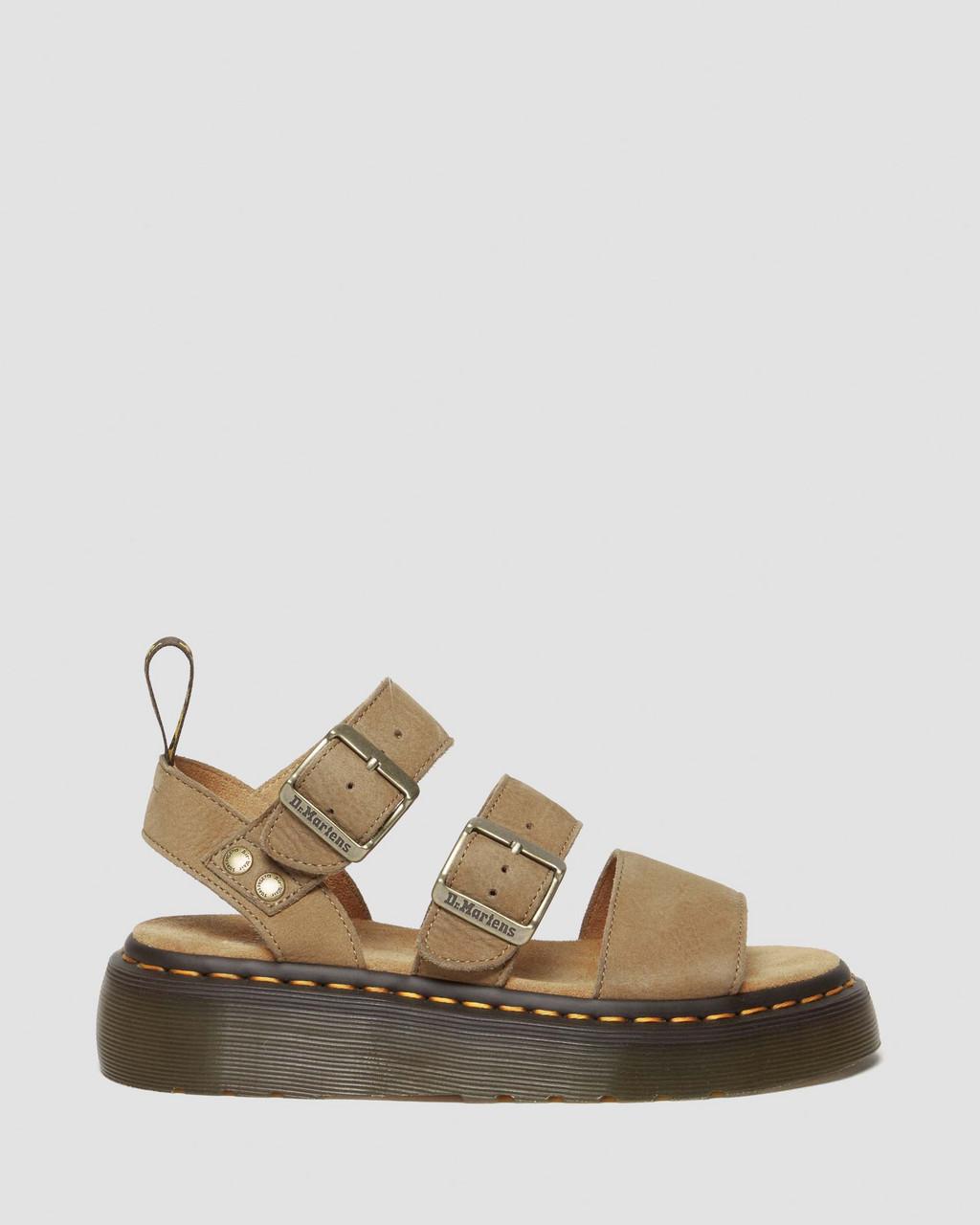 Sandalias Plataforma Dr Martens Gryphon Tumbled Nubuck Leather Mujer Marrones | 32104736