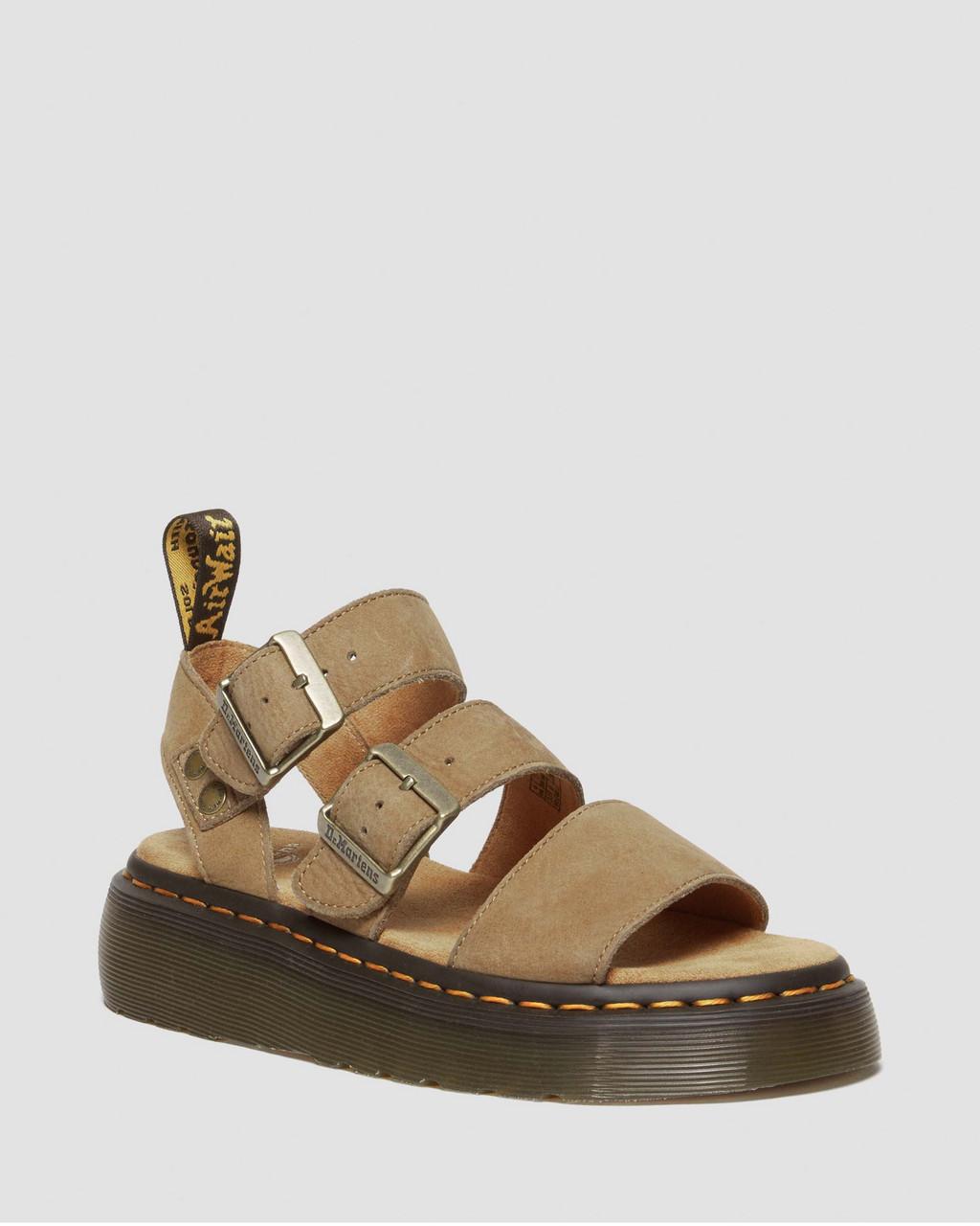 Sandalias Plataforma Dr Martens Gryphon Tumbled Nubuck Leather Mujer Marrones | 32104736