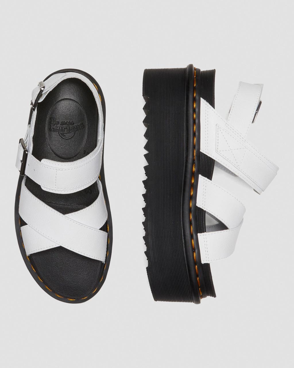 Sandalias Plataforma Dr Martens Voss II Athena Leather Strap Mujer Blancas | 53439518
