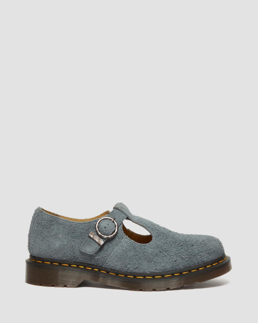 Zapatos Mary Jane Dr Martens T-Bar Suede Mujer Gris | 18728185