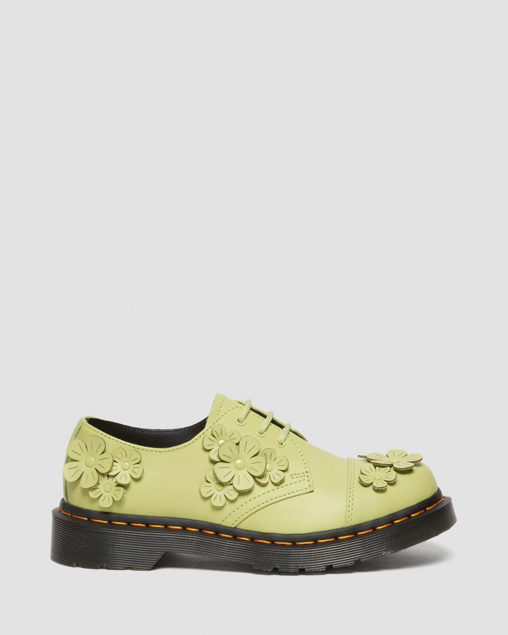 Zapatos Oxford Dr Martens 1461 Flower Applique Leather Mujer Verde | 35390252